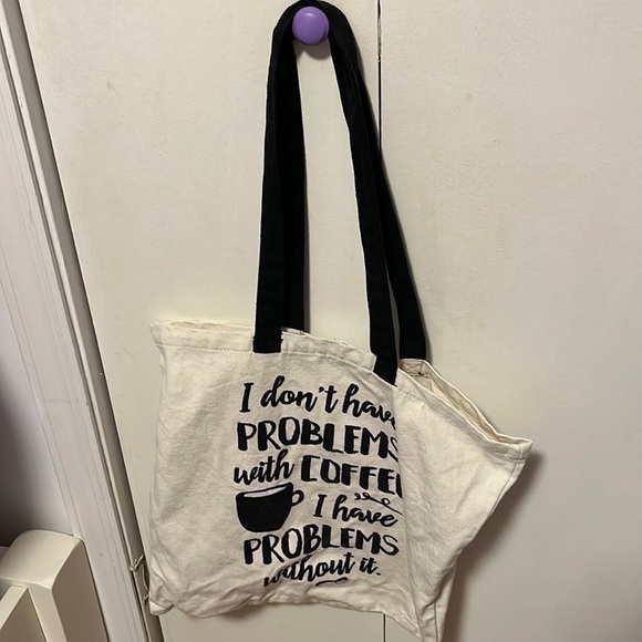 cupcakes & cartwheels Handbags - Coffee Quote Canvas Tote